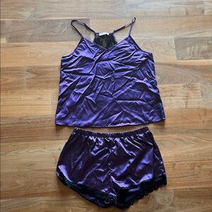 Unused Purple Satin Sleepwear Set